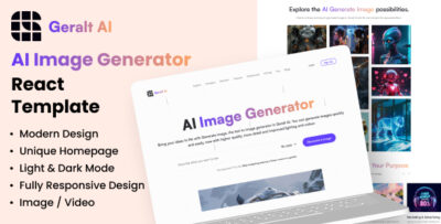 AI Image Generator React Template - Geralt AI
