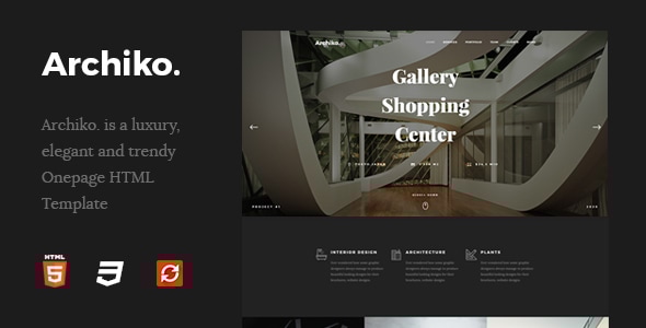 Archiko. - Architecture Onepage HTML Template Archiko. - Architecture Onepage HTML Template