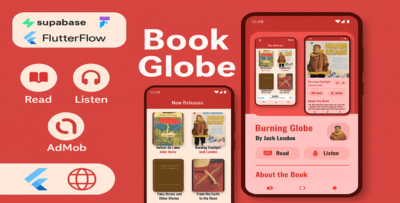 Book Globe – Flutter Book App with Supabase Backend & AdMob Ads