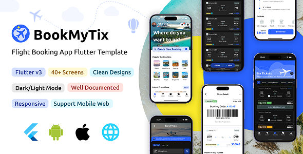 BookMyTix - Flutter Flight Booking App Template BookMyTix - Flutter Flight Booking App Template