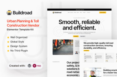 Buildroad - Urban Planning & Toll Contractor Elementor Template Kit