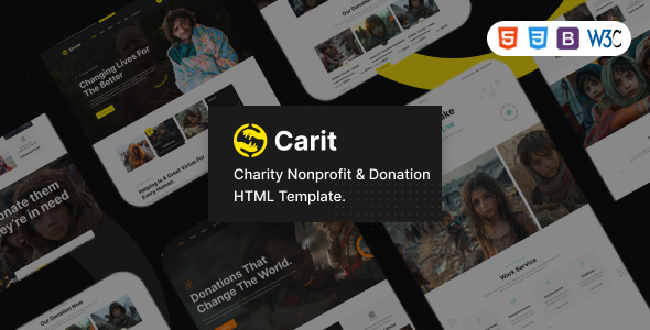 Carit - Charity Nonprofit & Donation HTML Template Carit - Charity Nonprofit & Donation HTML Template