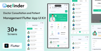 DocFinder  - Doctor Consultation & Patient Management Flutter App UI Kit