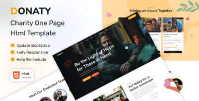 Donaty - Charity Landing Page HTML Template