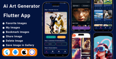 DreamPixel - AI Art Image Generator App | Flutter Full App with Text to Image AI