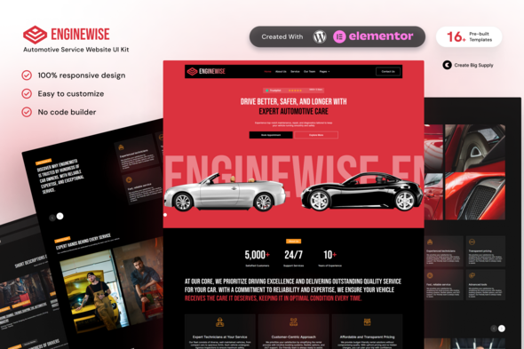 EngineWise - Automotive Service Elementor Template Kit EngineWise - Automotive Service Elementor Template Kit