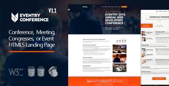 Eventry - Conference & Event HTML5 Landing Page Template Eventry - Conference & Event HTML5 Landing Page Template