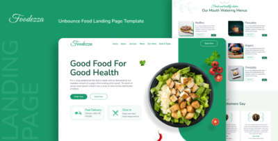 Foodezza - Unbounce Food Landing Page Template