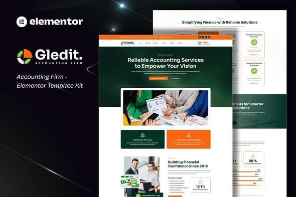 Gledit - Accounting Firm Elementor Template Kit Gledit - Accounting Firm Elementor Template Kit