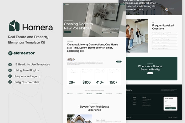 Homera - Real Estate & Property Elementor Template Kit Homera - Real Estate & Property Elementor Template Kit
