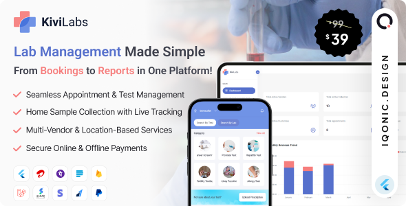 KiviLabs - Multi-Vendor Medical Lab & Home Sample Collection | Laravel & Flutter KiviLabs - Multi-Vendor Medical Lab & Home Sample Collection | Laravel & Flutter