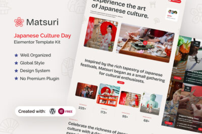 Matsuri - Japanese Culture Day Elementor Template Kit