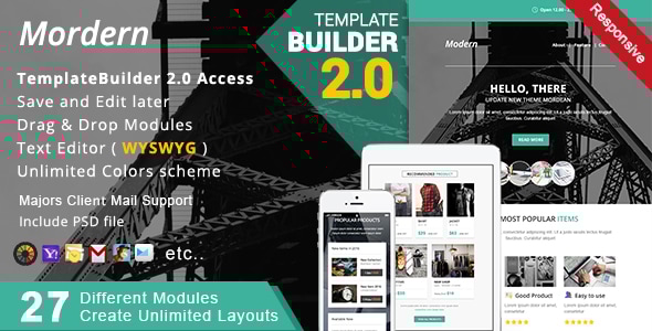 Modern - Responsive Email + MailBuild Online Modern - Responsive Email + MailBuild Online