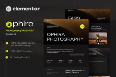 Ophira - Photography Portfolio Elementor Template Kit