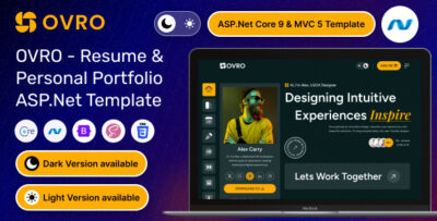 Ovro - ASP.Net Core 9 and MVC 5 Resume & Personal Portfolio Template