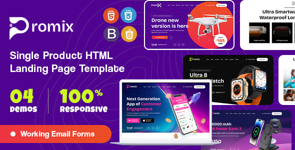 Promix - Single Product HTML Landing Page Template Promix - Single Product HTML Landing Page Template