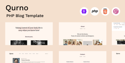 Qurno - Minimal PHP Blog Landing Page Template