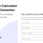 Roll Length Calculator Widget for Elementor
