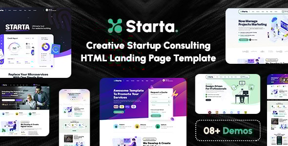 Starta - Creative Startup Agency & Consulting HTML Landing Page Template Starta - Creative Startup Agency & Consulting HTML Landing Page Template