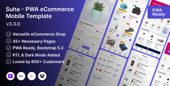 Suha - PWA eCommerce Mobile Template Suha - PWA eCommerce Mobile Template