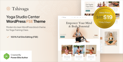 Tshivaga - Yoga Studio & Training Center FSE WordPress Theme