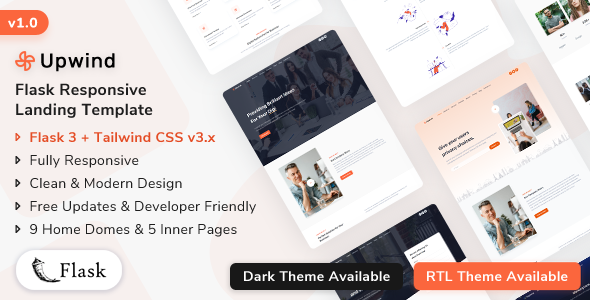 Upwind - Flask Landing Page Template Upwind - Flask Landing Page Template