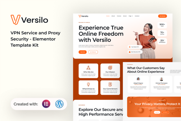 Versilo - VPN Service & Proxy Security Elementor Template Kit Versilo - VPN Service & Proxy Security Elementor Template Kit
