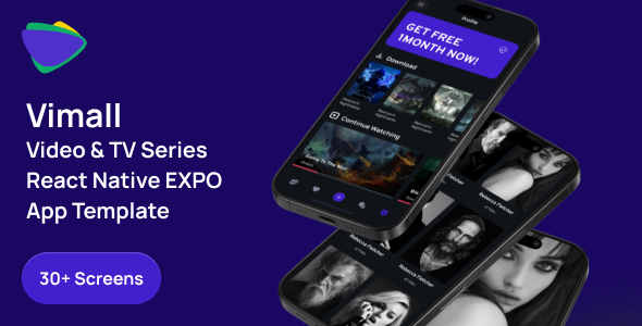 Vimall – React Native Expo Movie & TV Series App Template Vimall – React Native Expo Movie & TV Series App Template