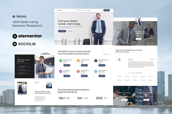 Workly - Job Listing & Career Recruitment Elementor Template Kit Workly - Job Listing & Career Recruitment Elementor Template Kit