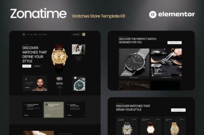 Zonatime - Dark Theme Watch Store Elementor Template Kit