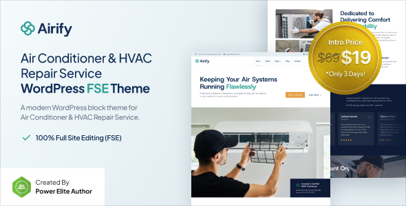 Airify - HVAC Repair Service FSE WordPress Theme Airify - HVAC Repair Service FSE WordPress Theme