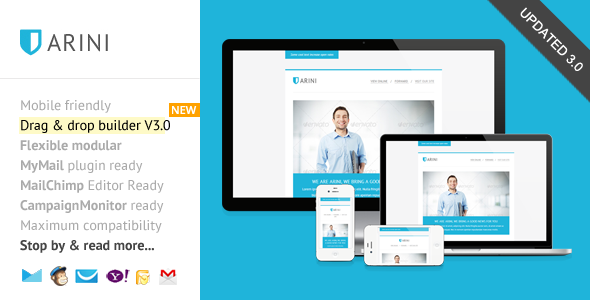 Arini, Responsive Newsletter with Template Builder Arini, Responsive Newsletter with Template Builder