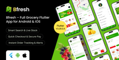 Bfresh - Full Grocery Flutter App for Android & iOS