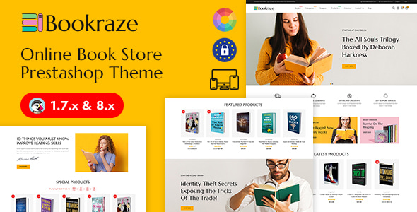 Bookraze - Books and Stationery Store Prestashop Responsive Theme Bookraze - Books and Stationery Store Prestashop Responsive Theme