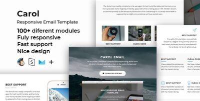 Carol - 100+  Responsive Modules + StampReady, MailChimp & CampaignMonitor compatible files