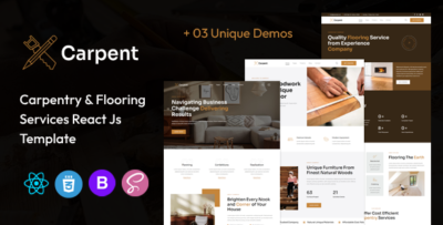 Carpent | Carpentry, Woodworking & Flooring Service React Js Template