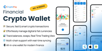 CryptoPay UI Kit - Flutter Crypto Wallet with Virtual & Physical Cards, Use Crypto Like Fiat