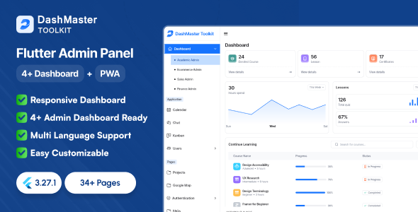 DashMaster Toolkit - Flutter Admin Dashboard with PWA & Multi-Platform Support DashMaster Toolkit - Flutter Admin Dashboard with PWA & Multi-Platform Support