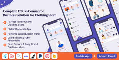 DressyLane - D2C Clothing Store Mobile App with Flutter & Laravel Backend with Admin Panel (Android/