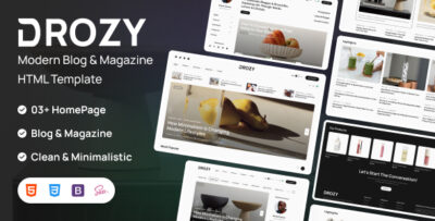 Drozy - Modern Blog & Magazine HTML Template