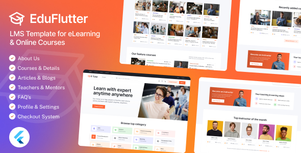 EduFlutter - Flutter Web LMS Template for eLearning & Online Courses EduFlutter - Flutter Web LMS Template for eLearning & Online Courses