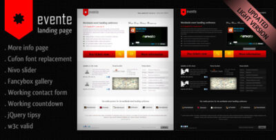 Evente Landing Page