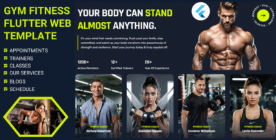 Fitness & Gym Flutter Web Template - Responsive Workout & Training Site