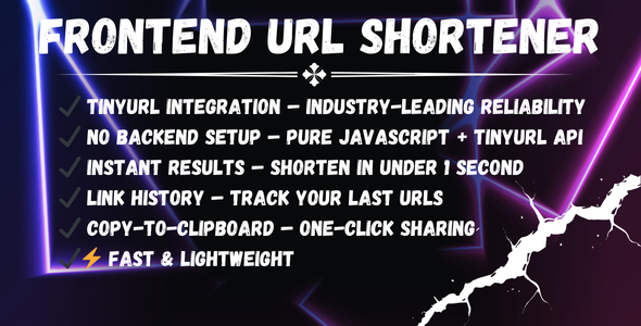 Frontend URL Shortener - TinyURL API Integration in Pure HTML/CSS/JS Frontend URL Shortener - TinyURL API Integration in Pure HTML/CSS/JS