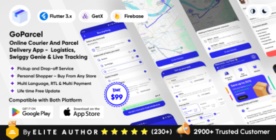 GoParcel - Online Courier & Parcel Delivery App -  Buy Anything from Store Flutter Complete Solution