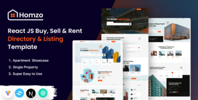 Homzo - Modern Real Estate & Directory Listing React Template