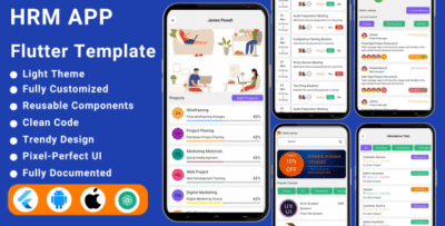 HRM Flutter App Template | Employee Management System UI Kit