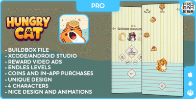 Hungry Cat (PRO) - BUILDBOX CLASSIC - IOS - Android - Reward video