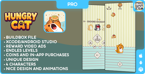 Hungry Cat (PRO) - BUILDBOX CLASSIC - IOS - Android - Reward video Hungry Cat (PRO) - BUILDBOX CLASSIC - IOS - Android - Reward video