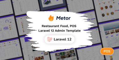Metor - Restaurant Food Laravel Admin Dashboard UI Kit Template